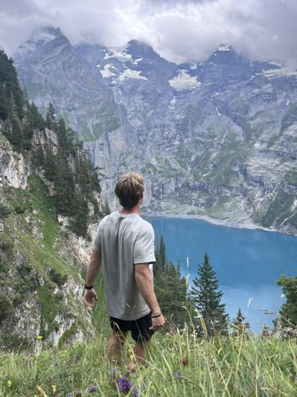 Taking in the view over Oeschinensee
